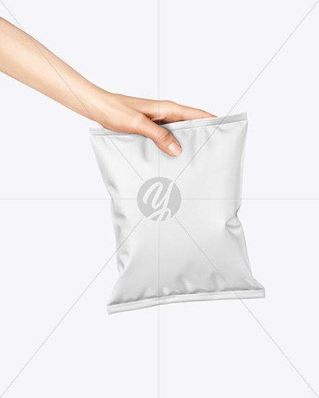 Download Matte Snack Package In A Hand Mockup In Bag Sack Mockups On Yellow Images Object Mockups Yellowimages Mockups