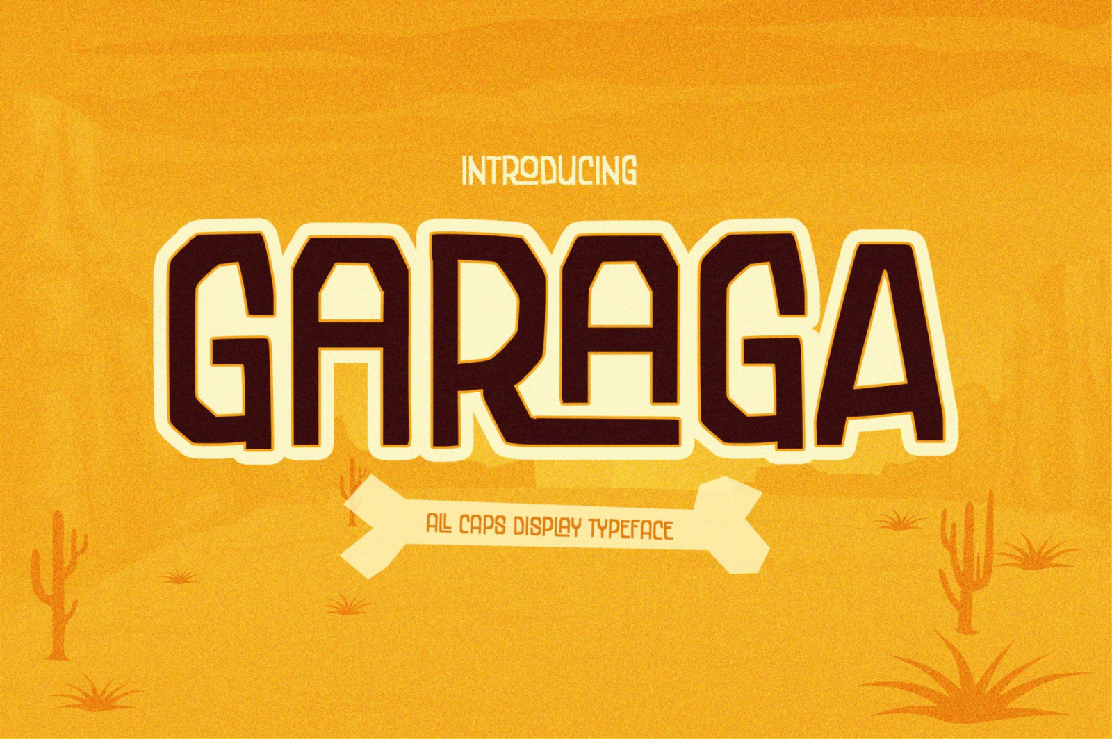 Garaga Display Font In Fonts On Yellow Images Creative Store