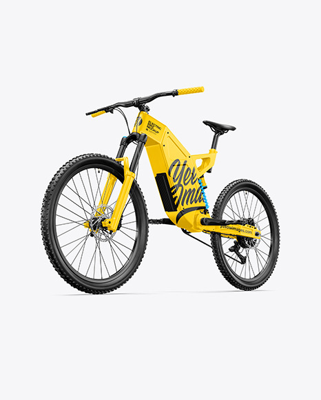 Download Electric Bike Mockup Left Half Side View In Vehicle Mockups On Yellow Images Object Mockups PSD Mockup Templates