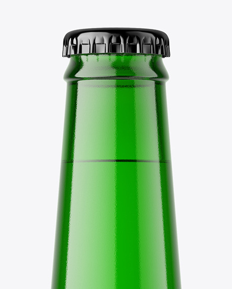 Green Beer Bottle Mockup PSD #2