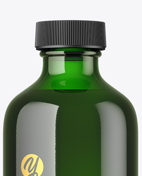 Green Glass Bottle Mockup PSD #3