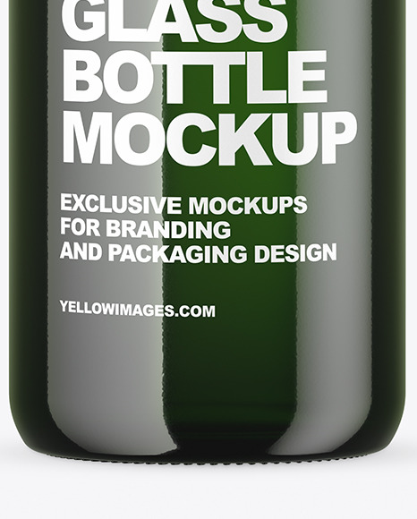 Green Glass Bottle Mockup PSD #4