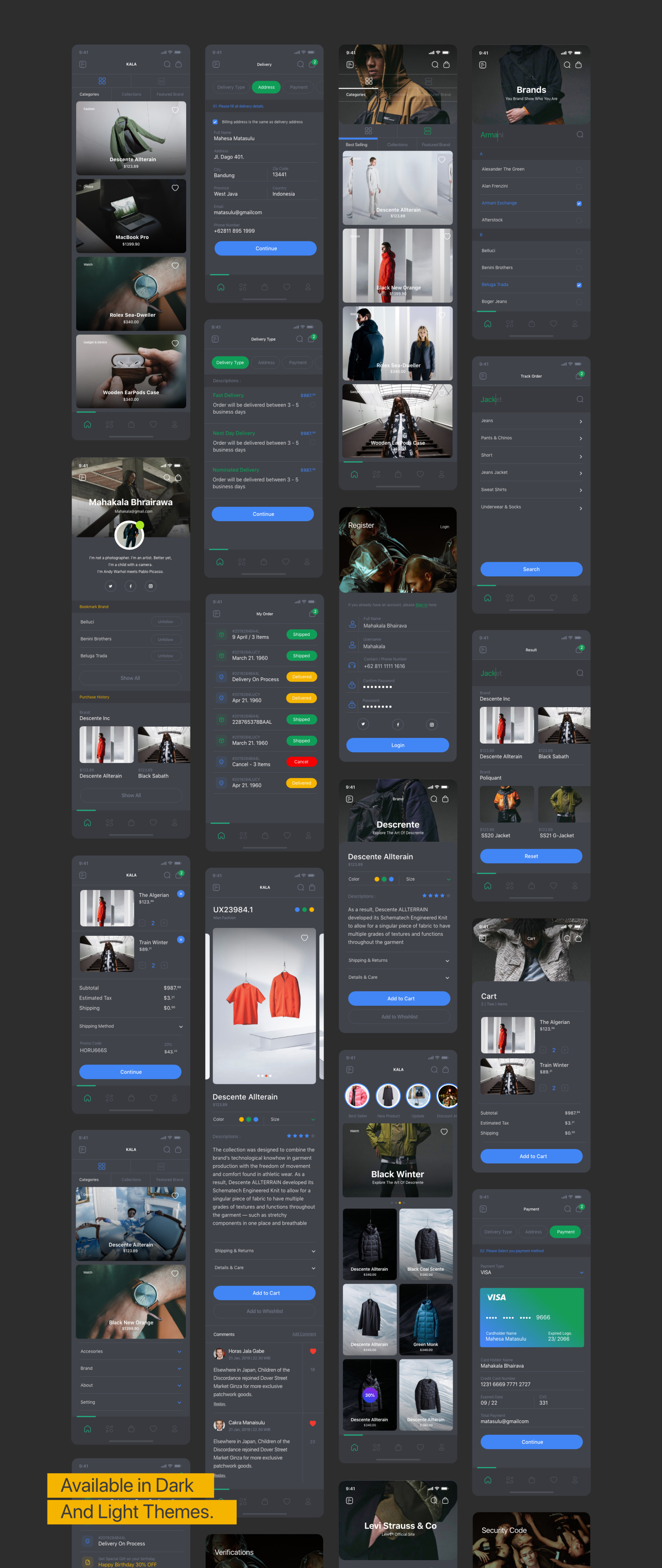 Kala Mobile Ecommerce Ui Kit In Ux Ui Kits On Yellow Images Creative Store