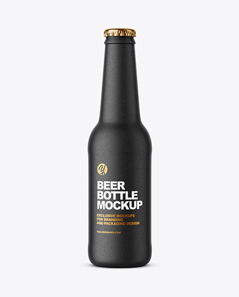 Black Ceramic Beer Bottle Mockup PSD #4