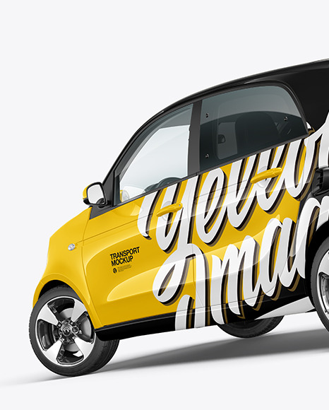 Hatchback Mockup - Back Half Side View