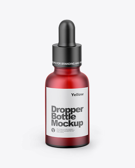 Paper Box W  Red Dropper Bottle Mockup PSD #1