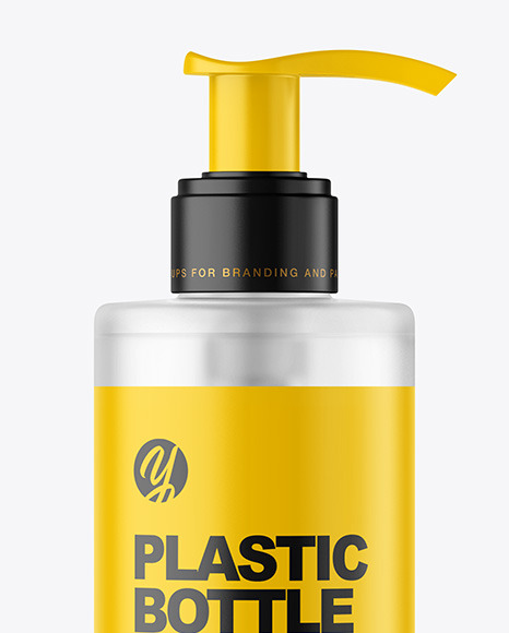 Frosted Cosmetic Bottle with Pump Mockup PSD #2