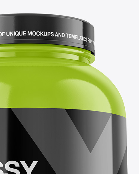 Glossy Protein Jar Mockup PSD #3