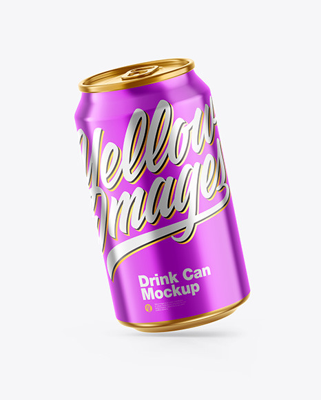 Glossy Metallic Drink Can Mockup PSD #2