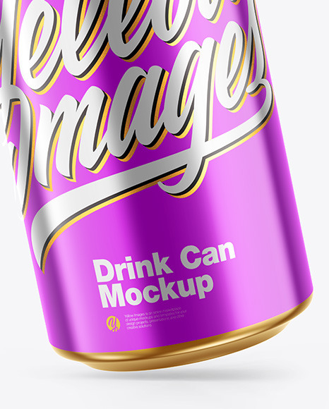 Glossy Metallic Drink Can Mockup PSD #5