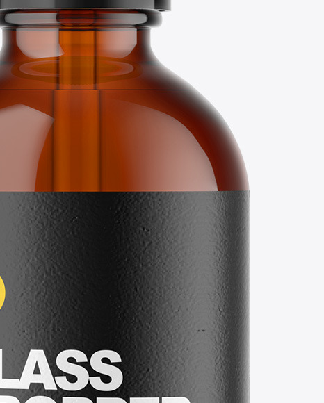 Amber Glass Dropper Bottle Mockup PSD #1