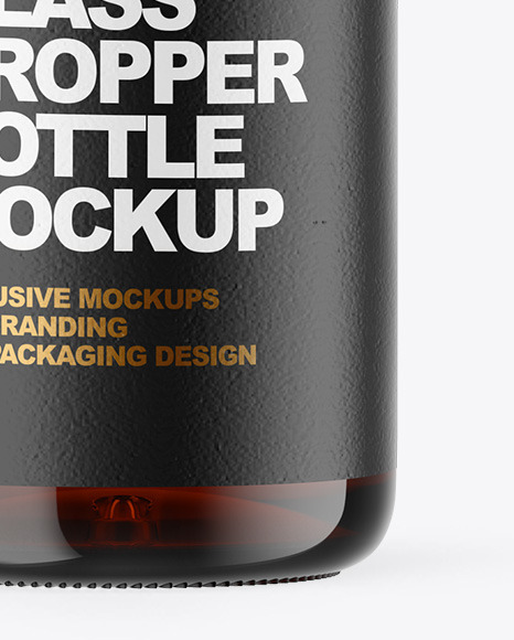 Amber Glass Dropper Bottle Mockup PSD #6