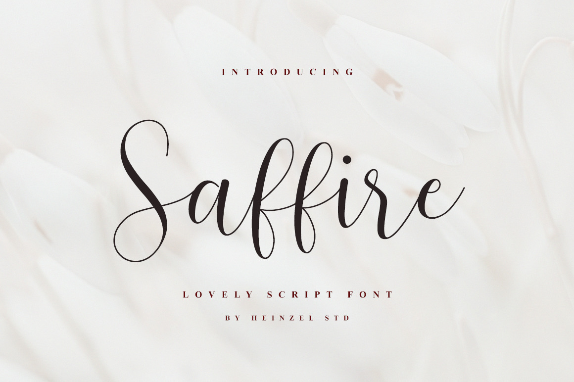 Saffire Lovely Script In Fonts On Yellow Images Creative Store