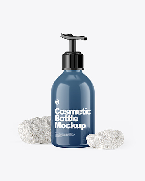 Cosmetic Bottle with Pump Mockup