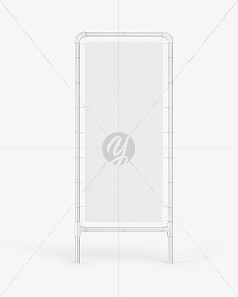 Download Metallic Stand W Matte Banner Mockup Half Side View In Outdoor Advertising Mockups On Yellow Images Object Mockups Yellowimages Mockups