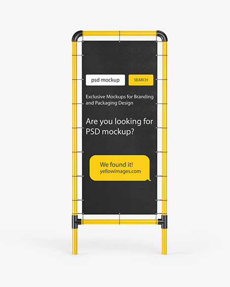 Download Plastic Stand W Fabric Banner Mockup In Outdoor Advertising Mockups On Yellow Images Object Mockups Yellowimages Mockups