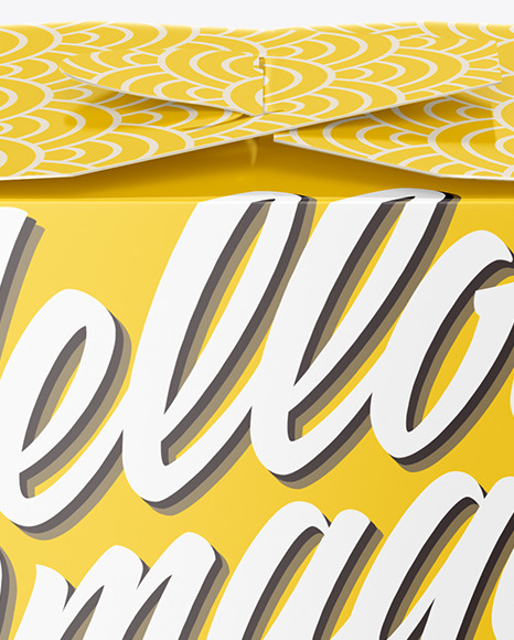 Glossy Paper Noodles Box Mockup   Front View (High Angle Shot) PSD #1
