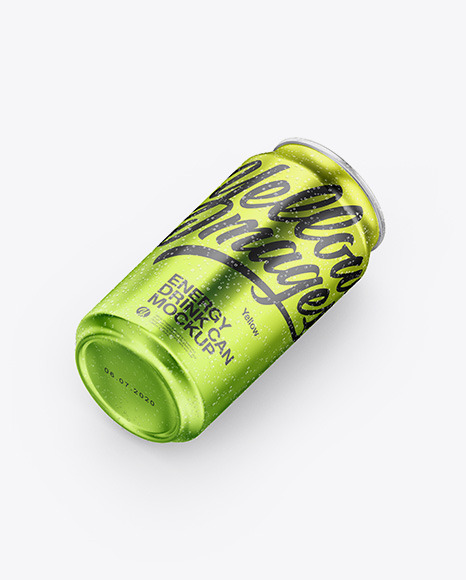 Glossy Metallic Can Mockup