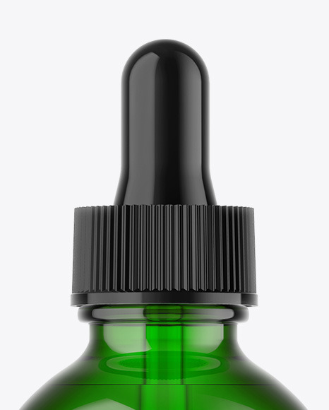 Green Glass Dropper Bottle Mockup PSD #2
