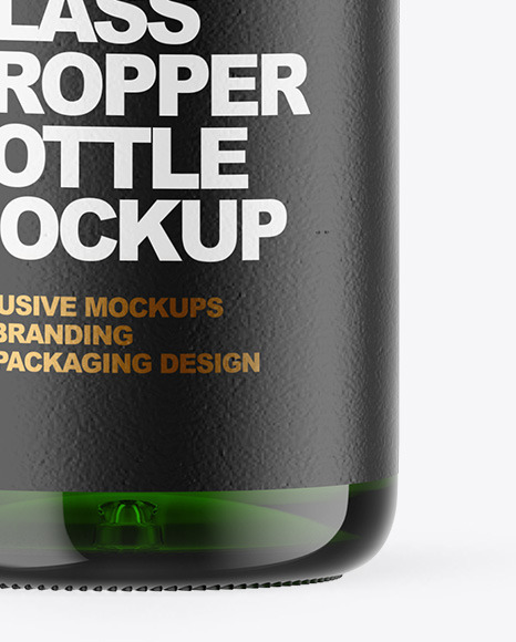 Green Glass Dropper Bottle Mockup PSD #6