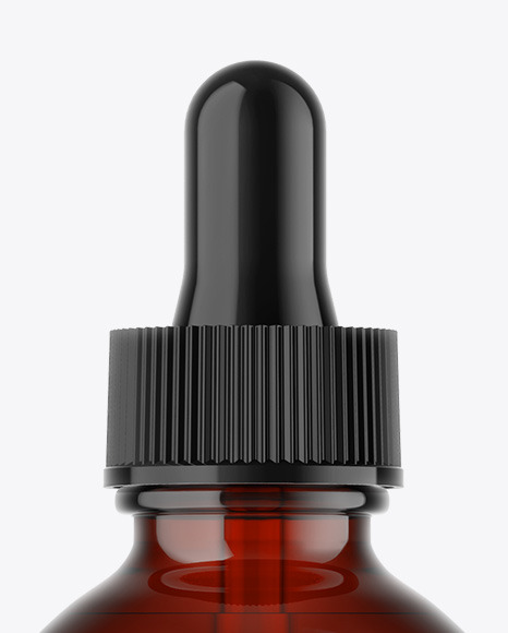 Dark Amber Glass Dropper Bottle Mockup PSD #2
