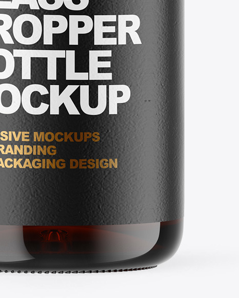 Dark Amber Glass Dropper Bottle Mockup PSD #6