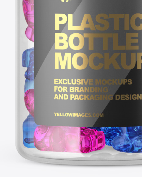 Download Plastic Bottle with Gummies Mockup in Bottle Mockups on ...