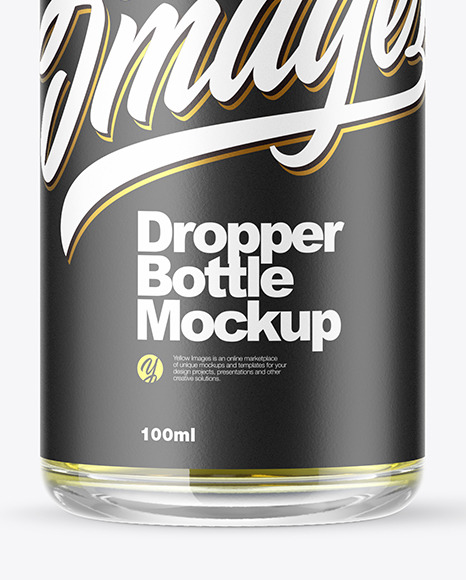 Clear Glass Dropper Bottle With Oil Mockup PSD #1