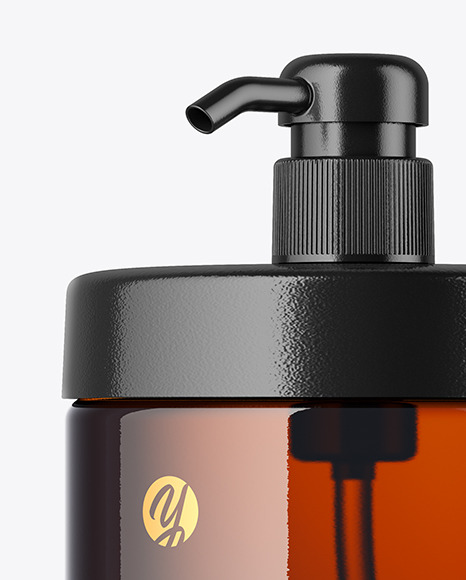 Amber Plastic Bottle Mockup PSD #2