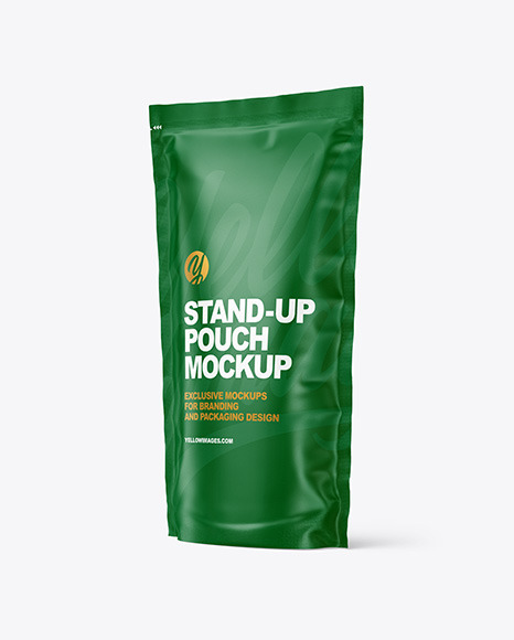 Download Paper Stand Up Pouch Mockup In Pouch Mockups On Yellow Images Object Mockups