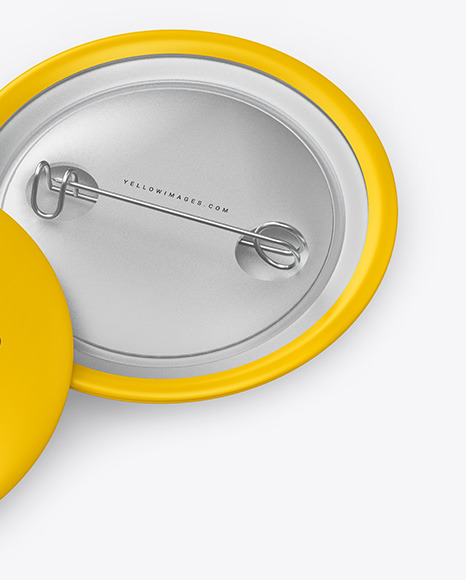 Two Matte Button Pins Mockup PSD #6