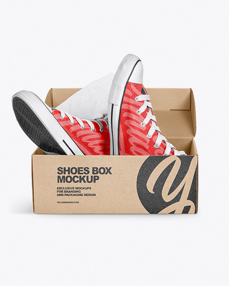 Download Shoes Box Mockup In Apparel Mockups On Yellow Images Object Mockups PSD Mockup Templates