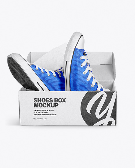 Download Shoes Box Mockup In Apparel Mockups On Yellow Images Object Mockups PSD Mockup Templates