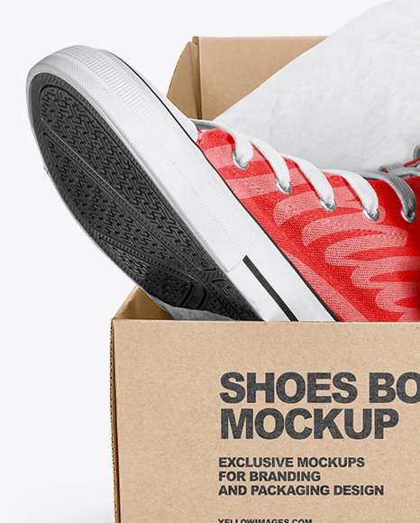 Download Shoes Box Mockup In Apparel Mockups On Yellow Images Object Mockups PSD Mockup Templates