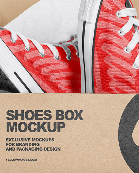 Download Shoes Box Mockup In Apparel Mockups On Yellow Images Object Mockups PSD Mockup Templates