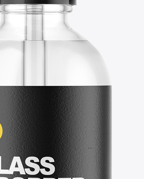 Clear Glass Dropper Bottle Mockup PSD #1