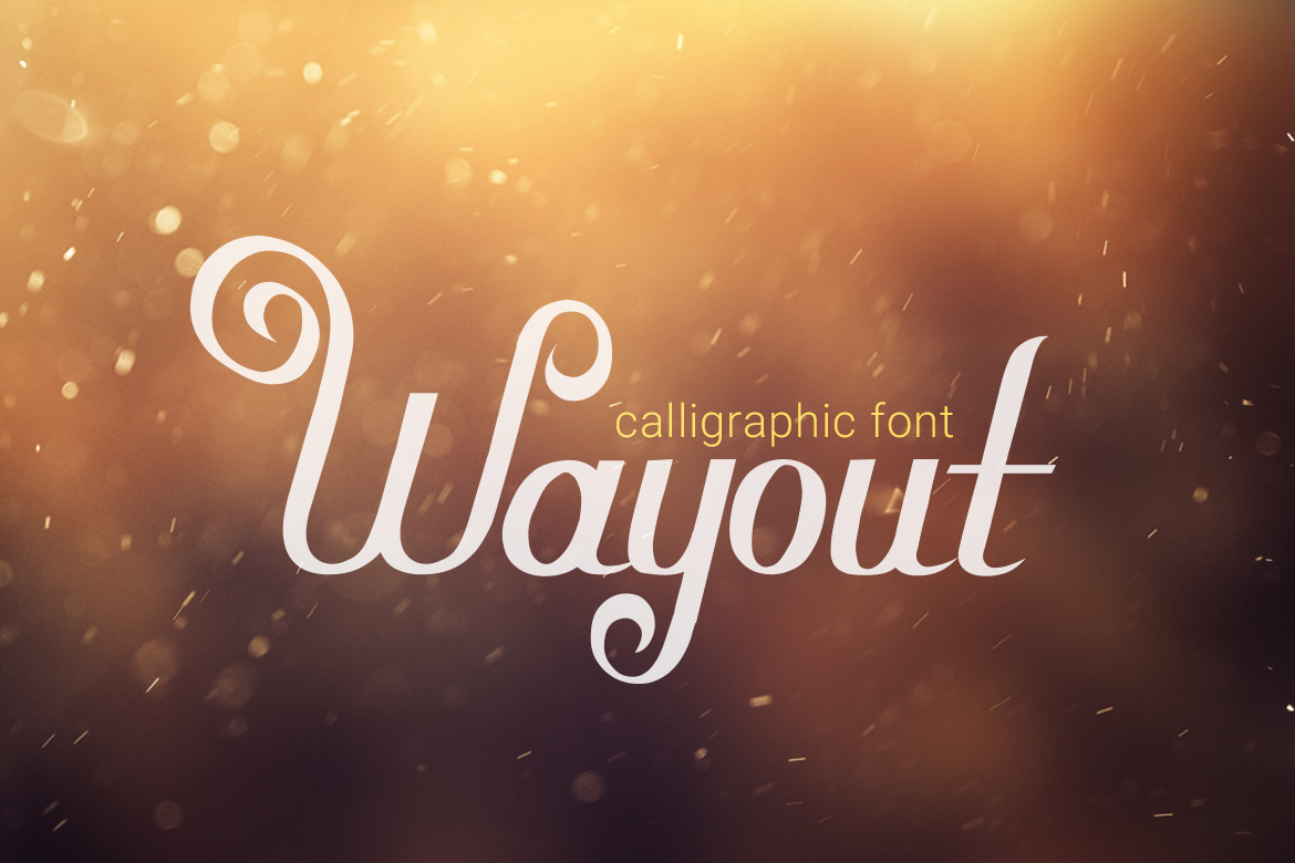 Wayout Calligraphic Vintage Font In Fonts On Yellow Images Creative Store