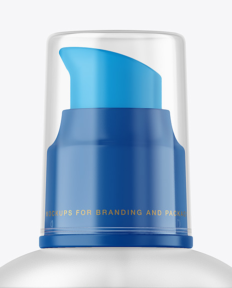 Frosted Cosmetic Bottle with Pump Mockup PSD #6