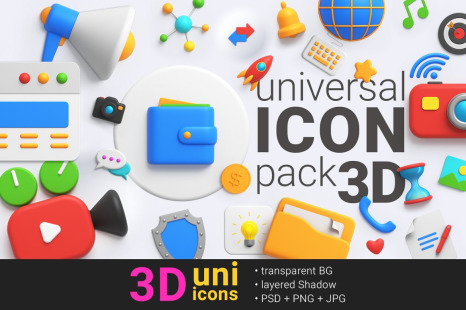 Icons 3D Universal Pack