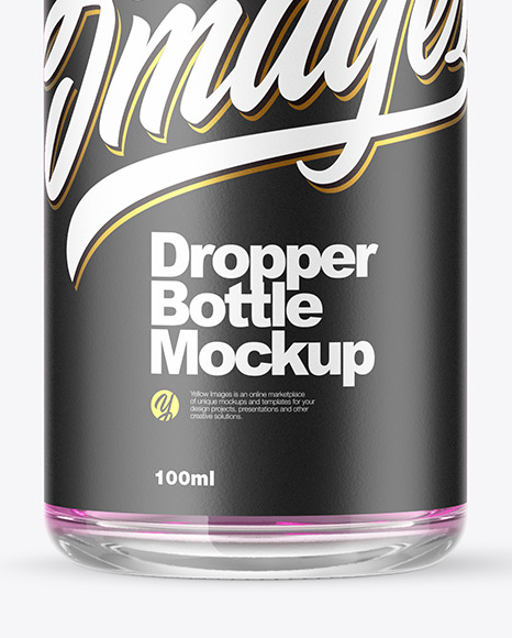 Clear Glass Dropper Bottle Mockup PSD #1
