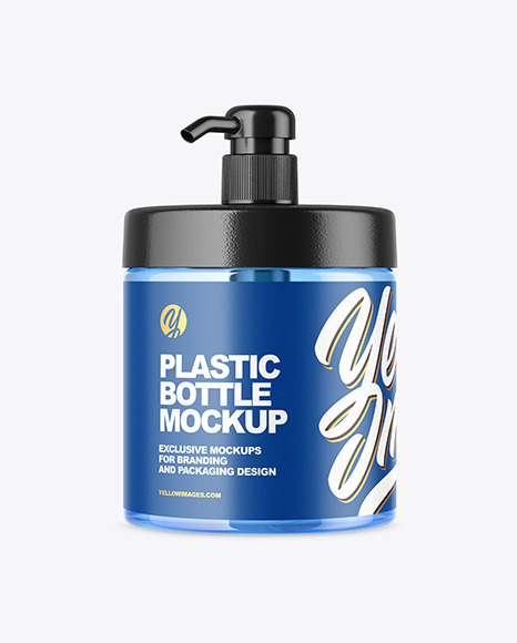 Blue Plastic Bottle Mockup