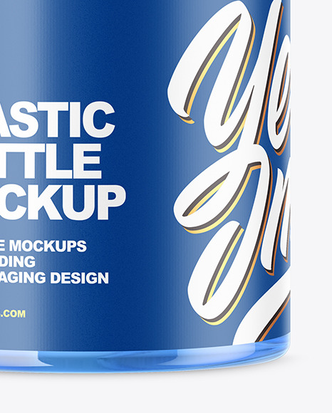 Blue Plastic Bottle Mockup PSD #1