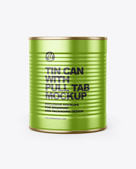 Download Tin Can With Pull Tab Mockup In Can Mockups On Yellow Images Object Mockups PSD Mockup Templates