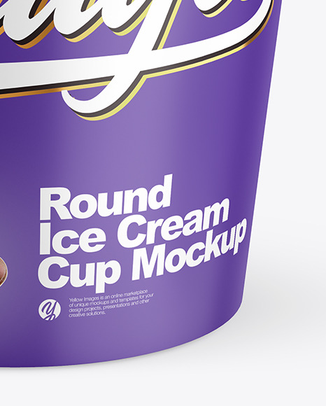 Download Matte Ice Cream Cup Mockup In Cup Bowl Mockups On Yellow Images Object Mockups PSD Mockup Templates