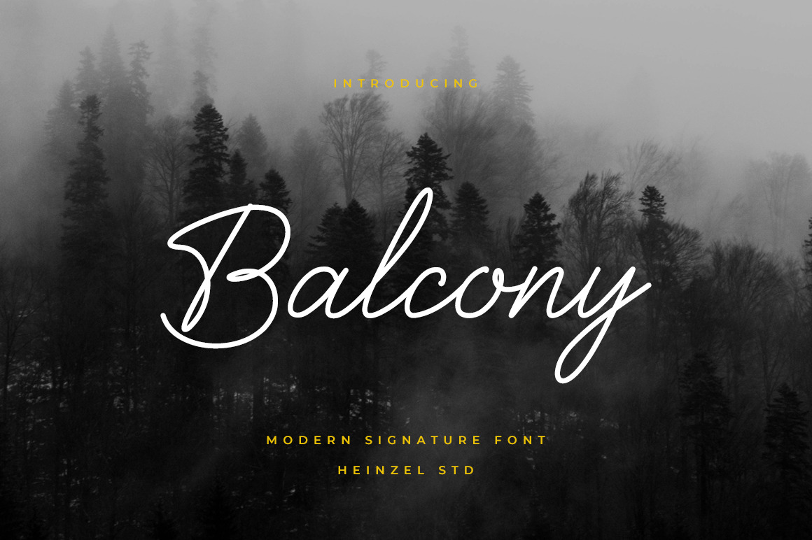 Balcony Signature In Fonts On Yellow Images Creative Store