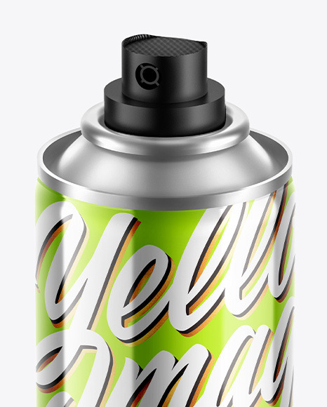 Glossy Mettalic Spray Bottle with Matte Cap PSD #1