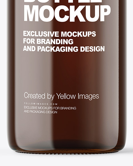 Amber Glass Bottle with Clamp Lid Mockup PSD #6