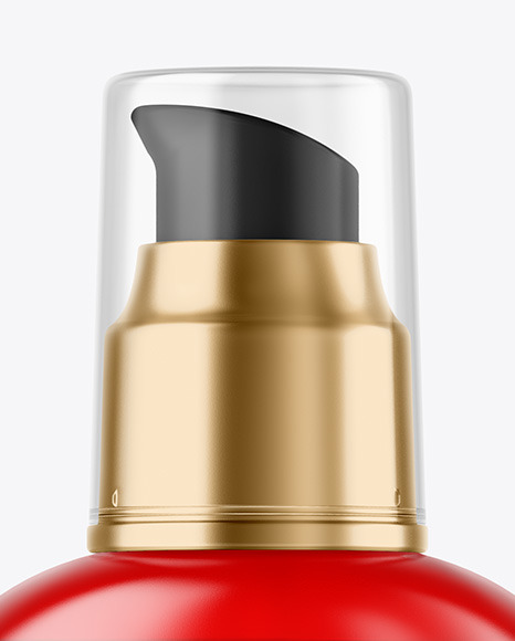 Frosted Cosmetic Bottle with Pump Mockup PSD #2