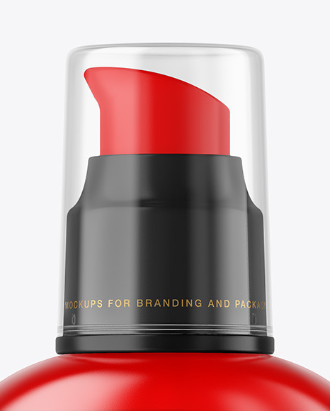 Frosted Cosmetic Bottle with Pump Mockup PSD #6