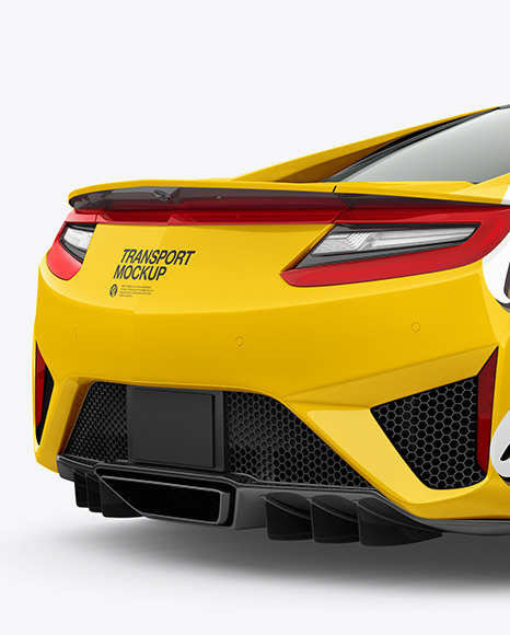 Sport Car Mockup   Back Half Side View PSD #1